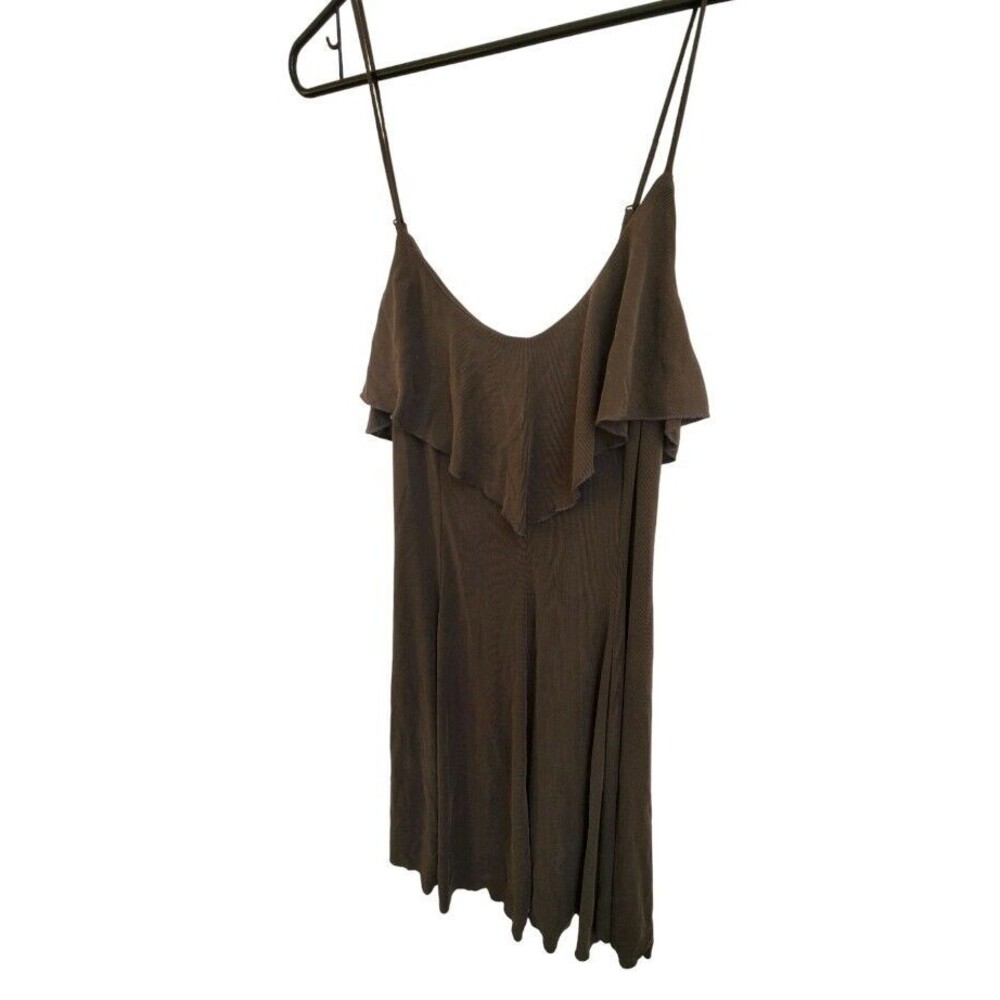 Sadie & Sage Anthropologie Dress Women Medium Ruffle Green Mini Strappy Summer - Picture 6 of 7